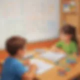 Elementary students engaged in algebra activities