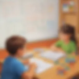 Elementary students engaged in algebra activities
