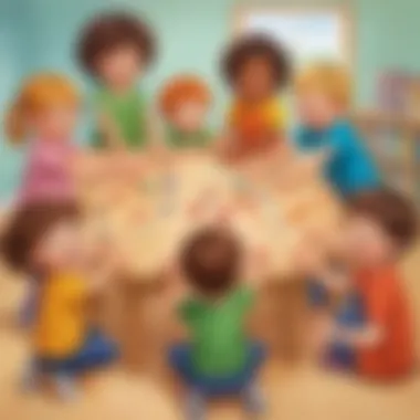 Teamwork and Cooperation Among Preschoolers Children engaging in a group activity promoting teamwork and cooperation.