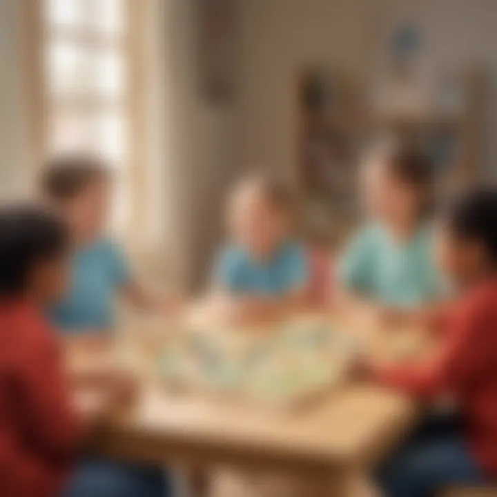 Preschoolers participating in a role-playing game to develop empathy.