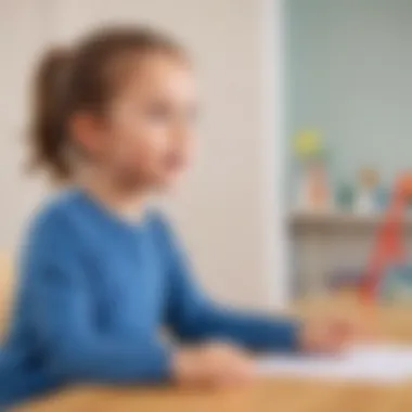Practicing Self-Regulation in Preschool A child practicing self-regulation through a calming activity.