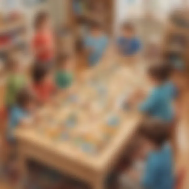 Children participating in a sorting game activity