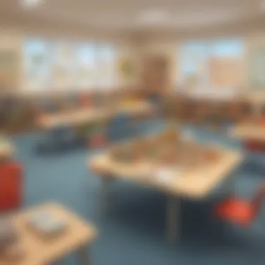 Classroom Setup for Interactive Sorting Activities Educational sorting game setup in a classroom