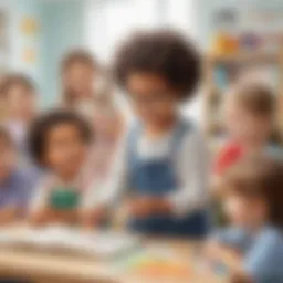 Sparkling Minds - Illustration of children engaged in various educational activities at ElemFun