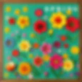 Colorful spring flowers decoration for bulletin board