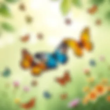 Nature-inspired bulletin board with butterflies
