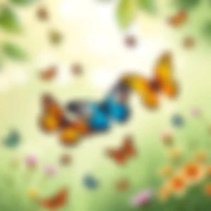 Nature-inspired bulletin board with butterflies