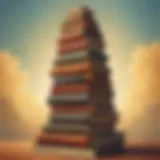 A group of books stacked on top of each other symbolizing knowledge and achievement