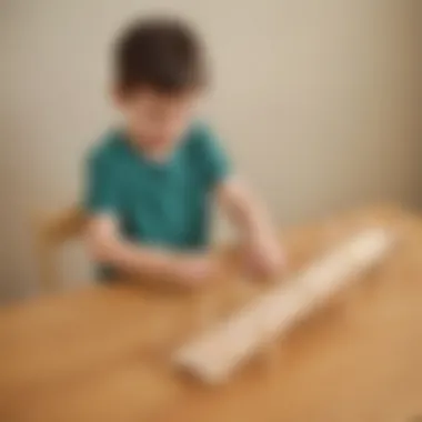 Popsicle Stick Bridge Building Young learner constructing a simple bridge using popsicle sticks