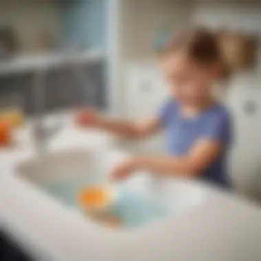 Sink or Float Experiment 4-year-old conducting a sink or float experiment with various objects