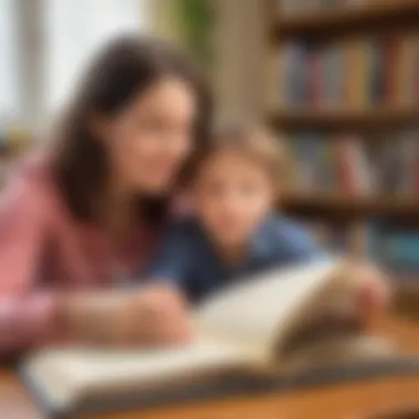 Interactive Storytelling A parent and a child engaged in storytelling, emphasizing interactive reading.