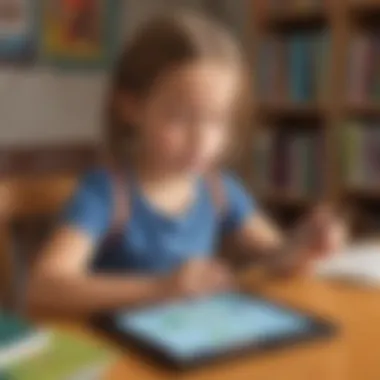 Integrating Technology in Reading A child utilizing a tablet for reading activities, highlighting technology in literacy.