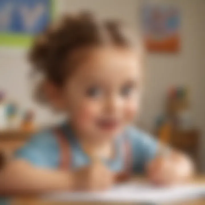 A child drawing and expressing creativity in a supportive environment.