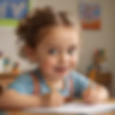 Encouraging Individual Expression A child drawing and expressing creativity in a supportive environment.