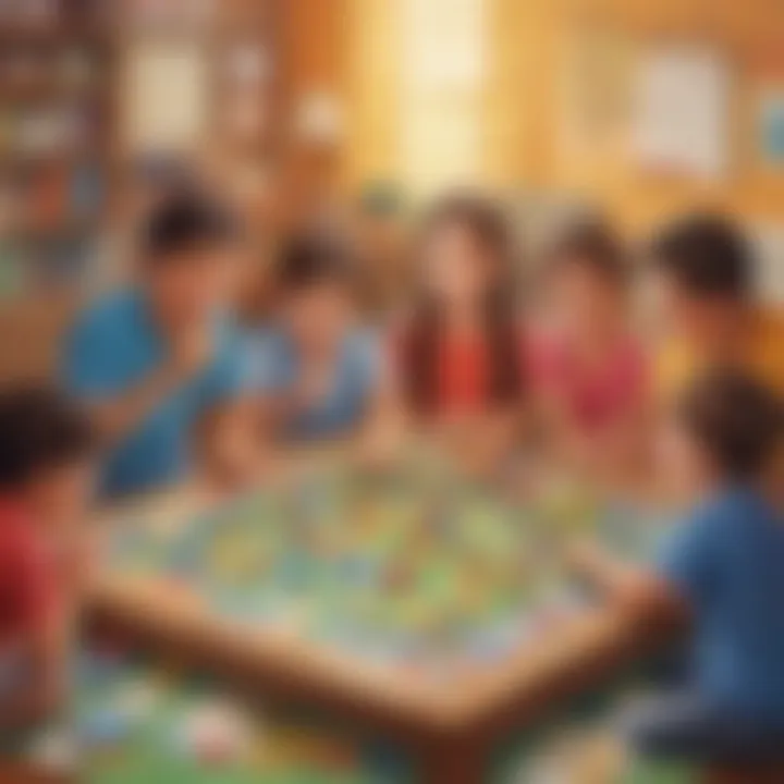 Kids Playing Math Board Game