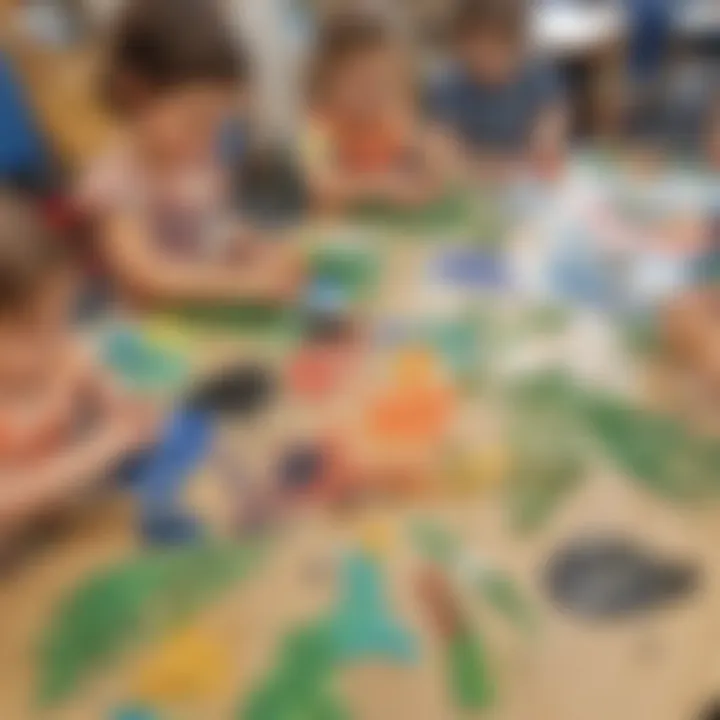 Preschoolers Creating Artistic Masterpieces with Recycled Materials