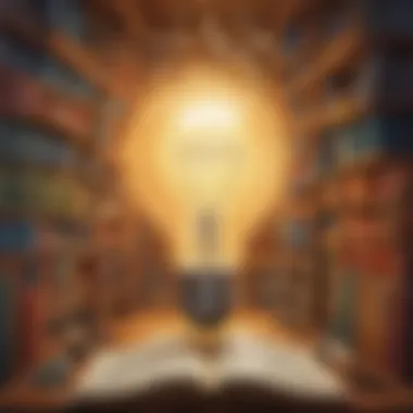 Illustration depicting a lightbulb surrounded by diverse books, symbolizing the enlightening aspect of teaching philosophy in education