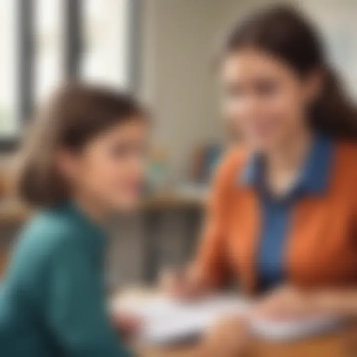 Educator providing positive feedback to encourage self-worth