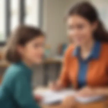 Encouraging Feedback from Educator Educator providing positive feedback to encourage self-worth