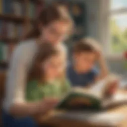 Illustration of a student engaged in a reading lesson