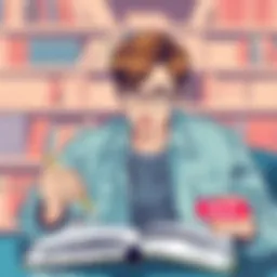 A person reading a book with focused attention