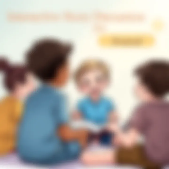 Interactive Story Discussion A child happily participating in a group discussion about a story.