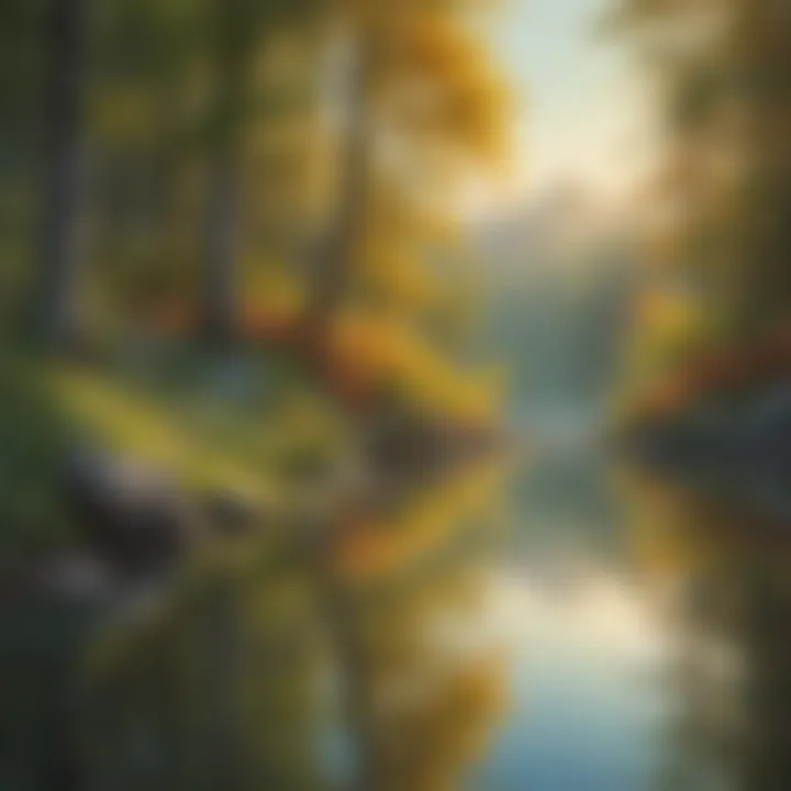 A tranquil nature scene embodying reflection