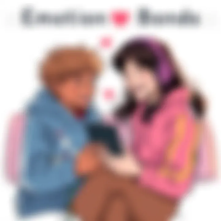 Illustration showcasing emotional connections formed through gaming.