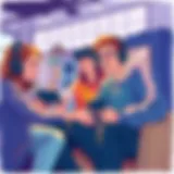 Group of friends enjoying a virtual gaming session together.