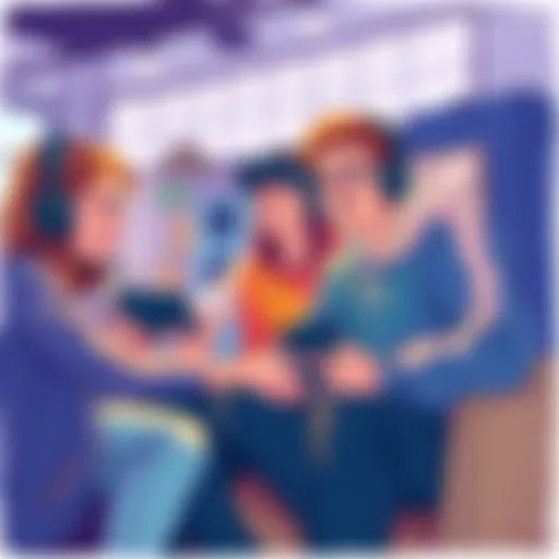 Group of friends enjoying a virtual gaming session together.