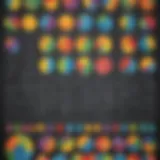Colorful fractions on a chalkboard
