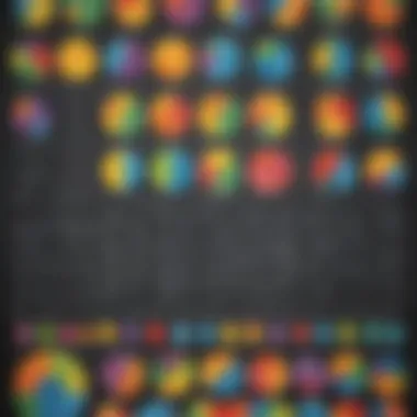Colorful fractions on a chalkboard
