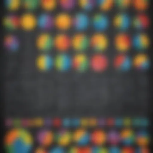 Colorful fractions on a chalkboard