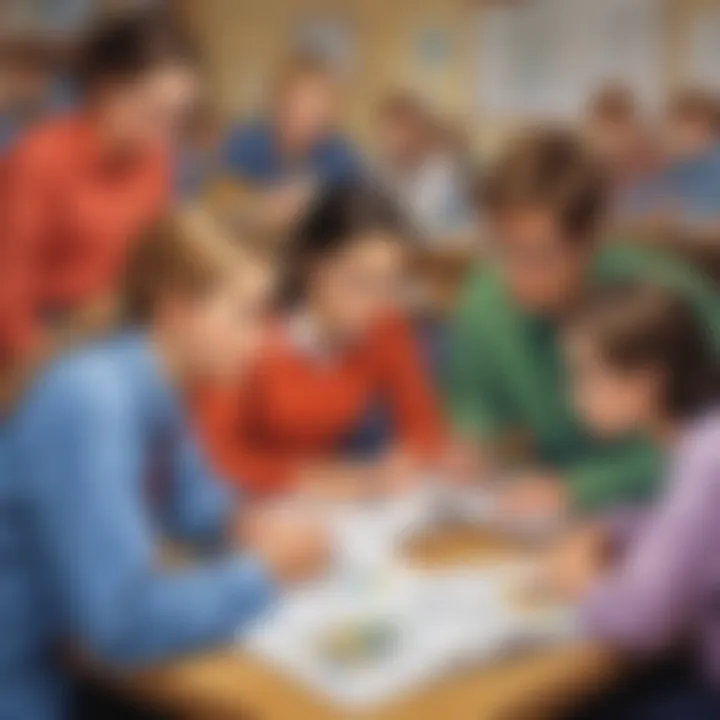 A group of students collaborating on a critical thinking exercise