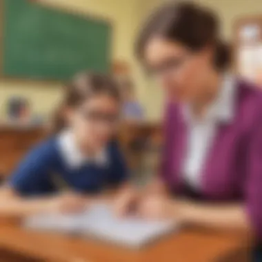 A close-up of a teacher guiding a student through a complex problem
