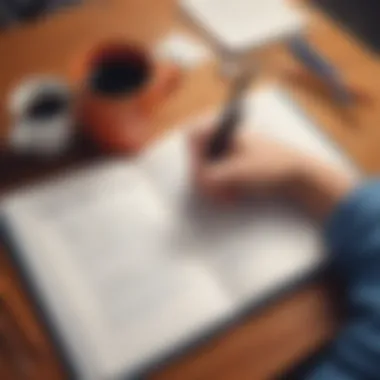 A person writing down their goals inspired by powerful words