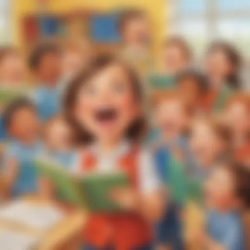 Children joyfully singing alphabet songs in a classroom