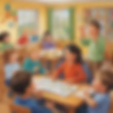 Engaging with Alphabet Activities Children engaged in interactive alphabet song activities