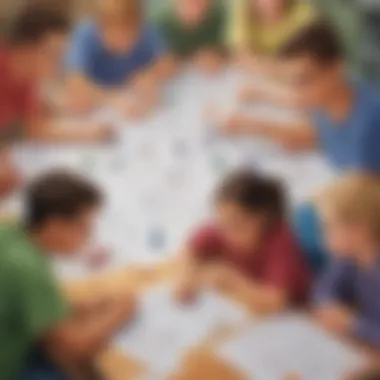 Collaborative Math Challenge Participation Students collaborating on a math challenge game