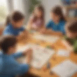 Children playing an educational math game