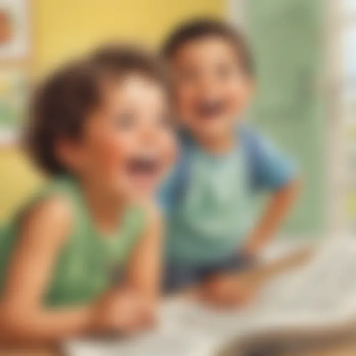 Illustration of a preschool joke book