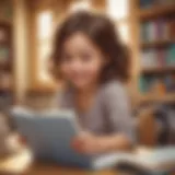A child engaged in an interactive online reading game, showcasing enthusiasm and focus.