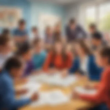 Engaged learners participating in a collaborative activity