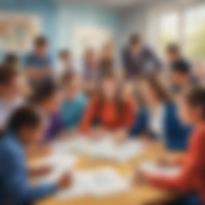 Engaged learners participating in a collaborative activity