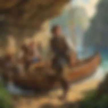 Exploring Key Themes Illustration of key themes in historical fiction, such as adventure and discovery