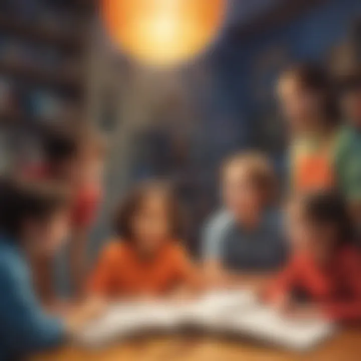 Group of children engaged in a creative discussion