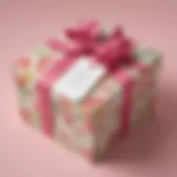A beautifully wrapped gift box with a personalized note for Mother's Day