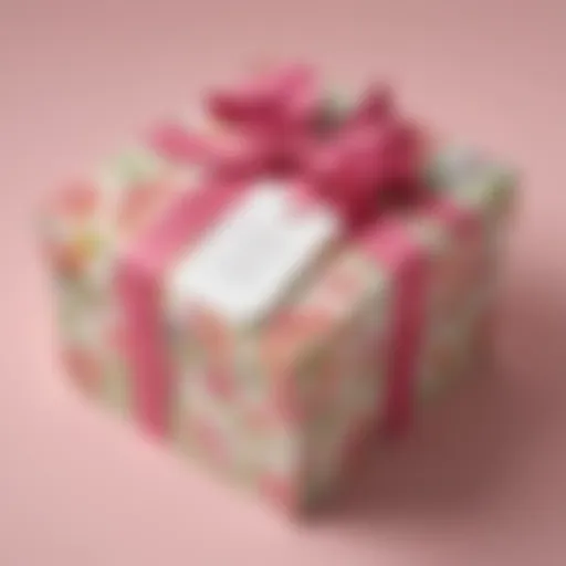 A beautifully wrapped gift box with a personalized note for Mother's Day