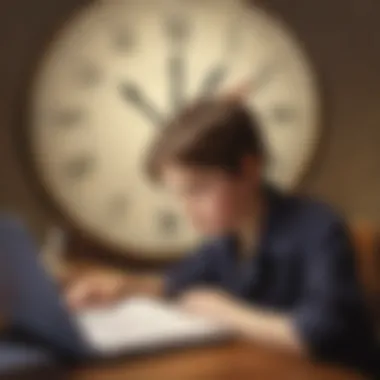 Time Management for Children Using Digital Tools Illustration of a child learning about time management using a digital tool.