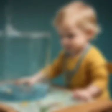 Young toddler conducting a floating and sinking experiment